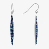 Sparkle Allure Womens Crystal Pure Silver Over Brass Oblong Drop Earrings In Multi