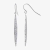 Sparkle Allure Womens Crystal Pure Silver Over Brass Oblong Drop Earrings In Silver