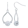 Sparkle Allure Womens Crystal Pure Silver Over Brass Pear Drop Earrings In Silver