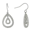 Sparkle Allure Womens Crystal Pure Silver Over Brass Pear Drop Earrings In Transparent