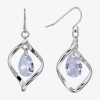 Sparkle Allure Womens Crystal Pure Silver Over Brass Pear Drop Earrings In Transparent