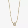Sparkle Allure Womens Cubic Zirconia 14k Gold Over Brass 16 Inch Tennis Necklace In Gold