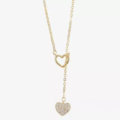 Sparkle Allure Womens Cubic Zirconia 14k Gold Over Brass 16 Inch Y Necklace