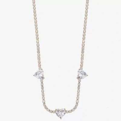 Sparkle Allure Womens Cubic Zirconia 14k Gold Over Brass 18 Inch Tennis Necklace