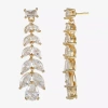 Sparkle Allure Womens Cubic Zirconia 14k Gold Over Brass Chandelier Earrings In Transparent