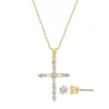 Sparkle Allure Womens Cubic Zirconia 14k Gold Over Brass Cross 2-pc. Jewelry Set In Gold