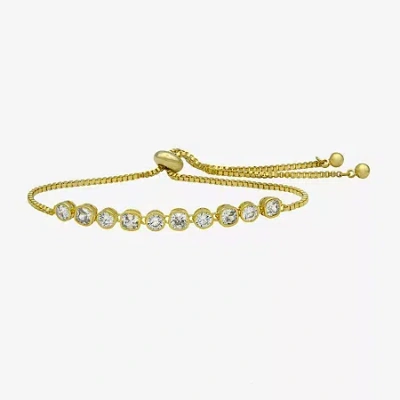 Sparkle Allure Womens Cubic Zirconia 14k Gold Over Brass Cushion 7.5 Inch Tennis Bracelet In Transparent