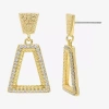 Sparkle Allure Womens Cubic Zirconia 14k Gold Over Brass Drop Earrings In Transparent