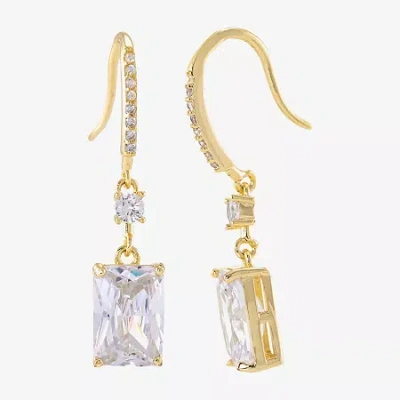 Sparkle Allure Womens Cubic Zirconia 14k Gold Over Brass Drop Earrings