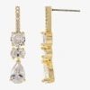 Sparkle Allure Womens Cubic Zirconia 14k Gold Over Brass Drop Earrings In Gold