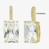 Sparkle Allure Womens Cubic Zirconia 14k Gold Over Brass Drop Earrings In Transparent