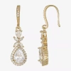 Sparkle Allure Womens Cubic Zirconia 14k Gold Over Brass Drop Earrings In Gold