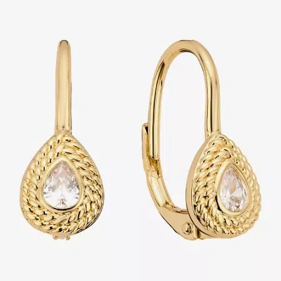 Sparkle Allure Womens Cubic Zirconia 14k Gold Over Brass Drop Earrings In Yellow