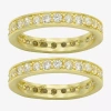 Sparkle Allure Womens Cubic Zirconia 14k Gold Over Brass Eternity Ring Set In Transparent