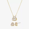 Sparkle Allure Womens Cubic Zirconia 14k Gold Over Brass Knot 2-pc. Jewelry Set In Gold
