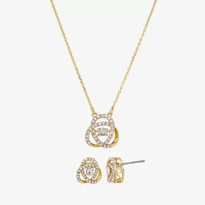 Sparkle Allure Womens Cubic Zirconia 14k Gold Over Brass Knot 2-pc. Jewelry Set In Transparent