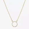 Sparkle Allure Womens Cubic Zirconia 14k Gold Over Brass Round 16 Inch Pendant Necklace In Gold