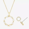 Sparkle Allure Womens Cubic Zirconia 14k Gold Over Brass Round 2-pc. Jewelry Set In Gold