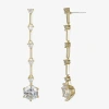 Sparkle Allure Womens Cubic Zirconia 14k Gold Over Brass Round Drop Earrings In Transparent
