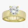 Sparkle Allure Womens Cubic Zirconia 14k Gold Over Brass Round Engagement Ring In Transparent