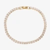 Sparkle Allure Womens Cubic Zirconia 14k Gold Over Brass Square 7.5 Inch Tennis Bracelet In Transparent