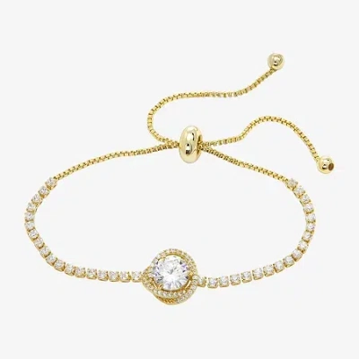 Sparkle Allure Womens Cubic Zirconia 14k Gold Over Brass Tennis Bracelet