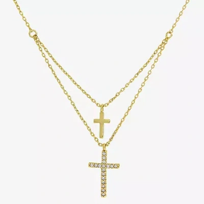 Sparkle Allure Womens Cubic Zirconia 16 Inch Strand Necklace In Transparent