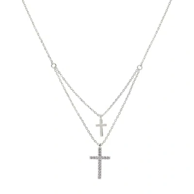 Sparkle Allure Womens Cubic Zirconia 16 Inch Strand Necklace In Silver