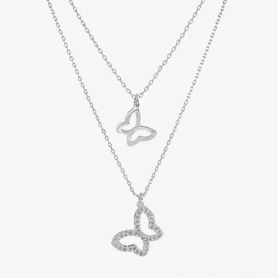 Sparkle Allure Womens Cubic Zirconia 16 Inch Strand Necklace In Transparent