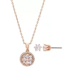 Sparkle Allure Womens Cubic Zirconia 18k Rose Gold Over Brass Round 2-pc. Jewelry Set In Gold