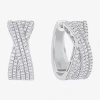 Sparkle Allure Womens Cubic Zirconia 20mm Hoop Earrings In Metallic