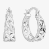 Sparkle Allure Womens Cubic Zirconia 23.3mm Hoop Earrings In Transparent