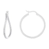 Sparkle Allure Womens Cubic Zirconia 32.2mm Hoop Earrings In Metallic