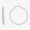 Sparkle Allure Womens Cubic Zirconia 36mm Hoop Earrings In Transparent