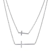 Sparkle Allure Womens Cubic Zirconia Cross 2-pc. Necklace Set In Silver