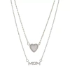 Sparkle Allure Womens Cubic Zirconia Heart 2-pc. Necklace Set In Silver