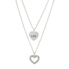Sparkle Allure Womens Cubic Zirconia Heart 2-pc. Necklace Set In Metallic