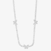 Sparkle Allure Womens Cubic Zirconia Pure Silver Over Brass 16 Inch Tennis Necklace In Silver