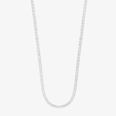 Sparkle Allure Womens Cubic Zirconia Pure Silver Over Brass 16 Inch Tennis Necklace In Transparent