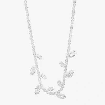 Sparkle Allure Womens Cubic Zirconia Pure Silver Over Brass 16 Inch Tennis Necklace In Transparent