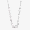 Sparkle Allure Womens Cubic Zirconia Pure Silver Over Brass 16 Inch Tennis Necklace In Metallic