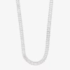 Sparkle Allure Womens Cubic Zirconia Pure Silver Over Brass 16 Inch Tennis Necklace In Silver