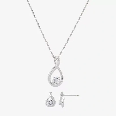 Sparkle Allure Womens Cubic Zirconia Pure Silver Over Brass 2-pc. Jewelry Set In Transparent