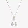 Sparkle Allure Womens Cubic Zirconia Pure Silver Over Brass 2-pc. Jewelry Set In Transparent