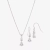 Sparkle Allure Womens Cubic Zirconia Pure Silver Over Brass 2-pc. Jewelry Set In Metallic