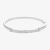 Sparkle Allure Womens Cubic Zirconia Pure Silver Over Brass Bangle Bracelet In Transparent