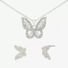 Sparkle Allure Womens Cubic Zirconia Pure Silver Over Brass Butterfly 2-pc. Jewelry Set In Gold