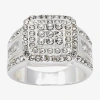 Sparkle Allure Womens Cubic Zirconia Pure Silver Over Brass Cocktail Ring In Metallic