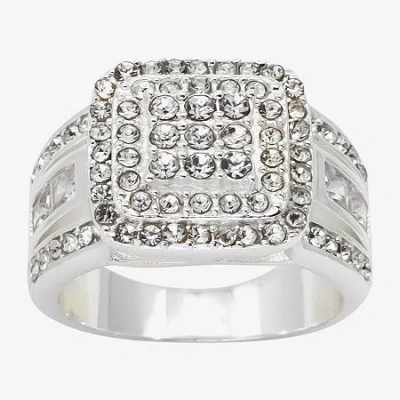 Sparkle Allure Womens Cubic Zirconia Pure Silver Over Brass Cocktail Ring In Metallic