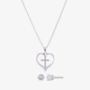 Sparkle Allure Womens Cubic Zirconia Pure Silver Over Brass Cross Heart 2-pc. Jewelry Set In Transparent